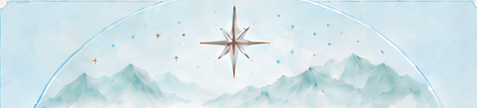 Silver star and blue watercolor mountains from the desktop Return panel
